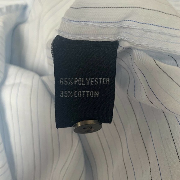 Level Ten Mens Medium Light Blue Striped Button Up Shirt Long Sleeve Graphic - Picture 9 of 11